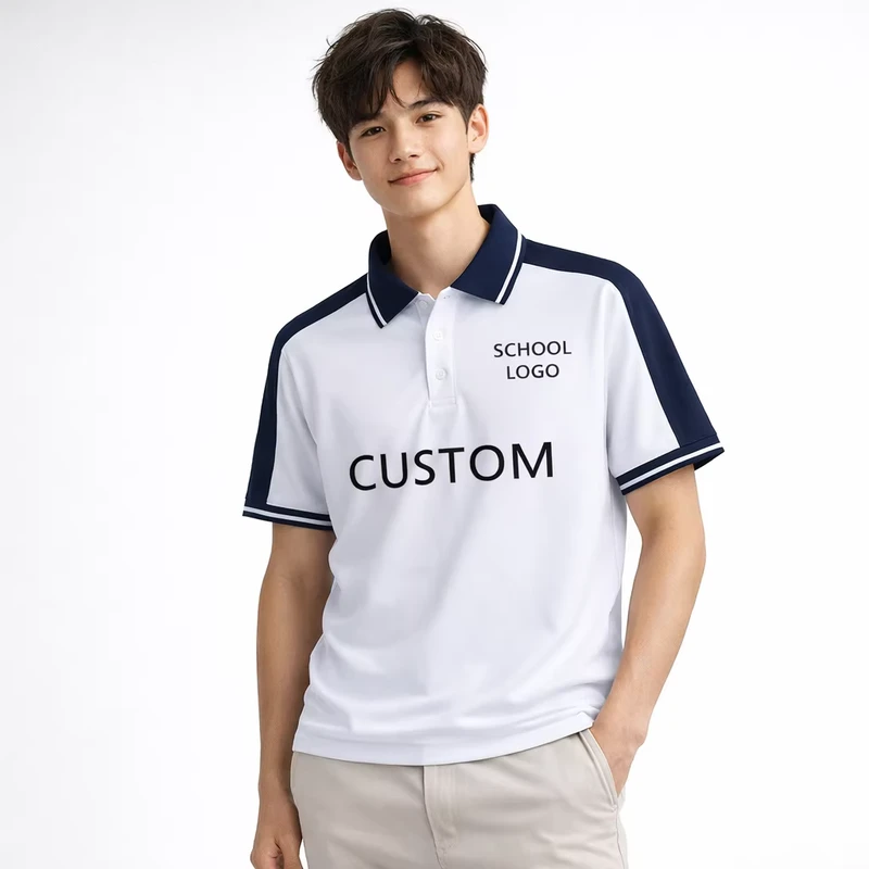 Breathable-Quick-Dry-Slim-Fit-Moisture-Wicking-Knitted-Custom-made-White-School-Uniform-Style-School-Polo-Shirt-Customized-logo