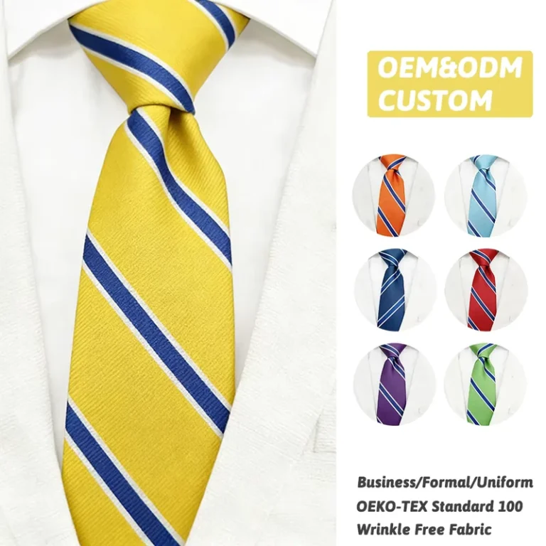 Bright-Mens-Classic-Striped-Woven-Tie-for-Business-and-Daily-Wear-Jacquard-OEKO-TEX-Eco-Friendly-Polyester-Ties