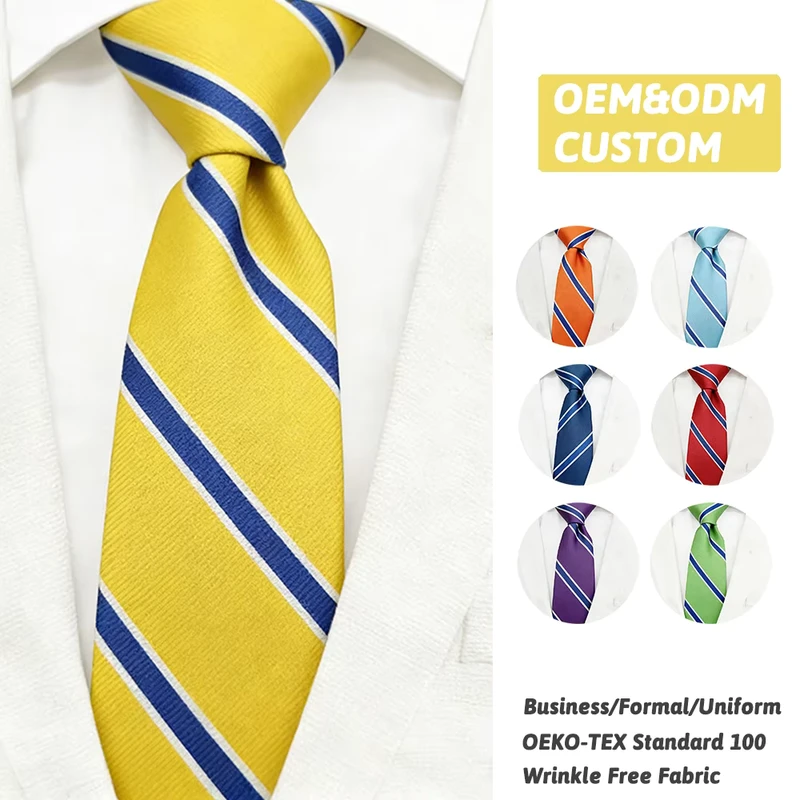 Bright-Mens-Classic-Striped-Woven-Tie-for-Business-and-Daily-Wear-Jacquard-OEKO-TEX-Eco-Friendly-Polyester-Ties