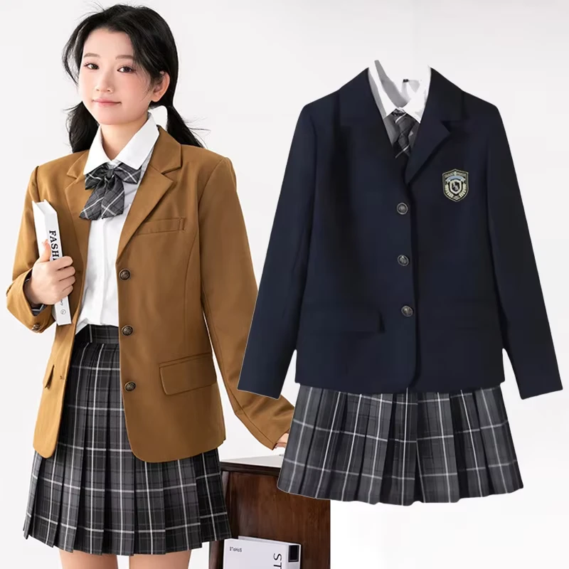 British-Japanese-High-School-Uniform-Girls-Blazer-Jacket-Pleated-Skirt-Students-Clothing-Set-JK-Suit-Sailor-Cosplay-Costume