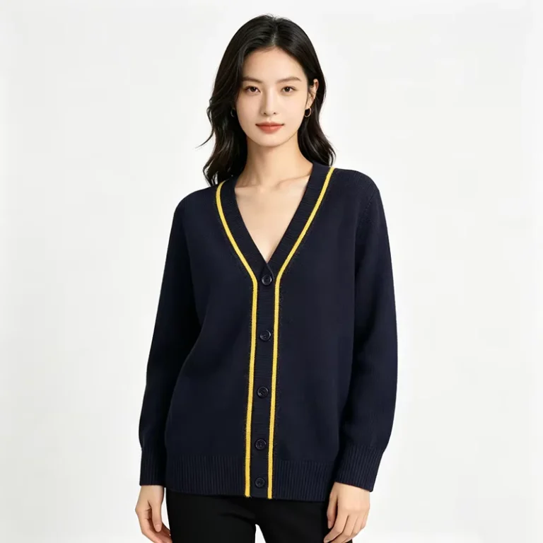British-Style-College-Cardigan-Sweater-100-Cotton-Unisex-V-Neck-Long-Sleeve-Knitted-Children-School-Uniform