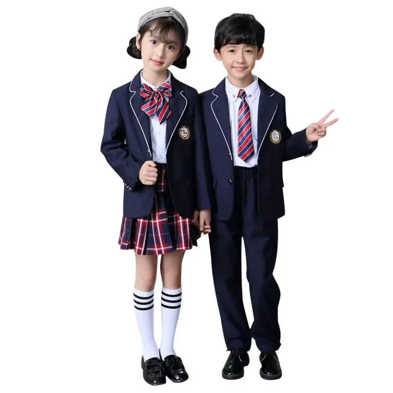 British-Style-School-Uniform-Customization-Blazer-Jacket-Shirt-Pleated-Skirt-Trousers-Set-for-Children-Unisex-Primary-School