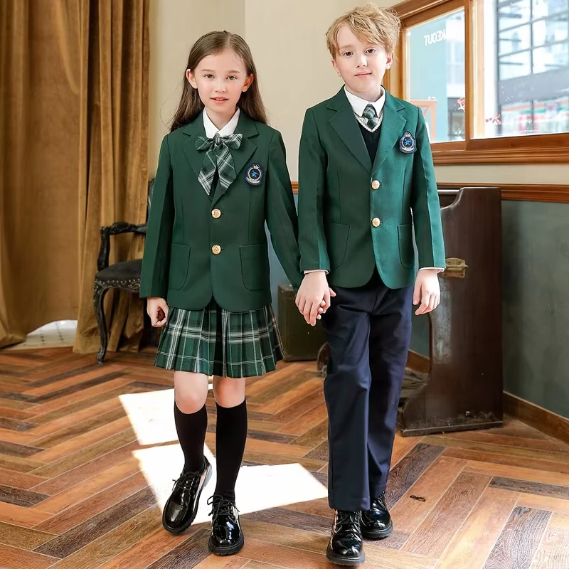 British-Style-School-Uniforms-5-Sets-of-Primary-and-Secondary-School-Uniforms-Suit-Knit-Vest-Shirt-Pants-Skirt