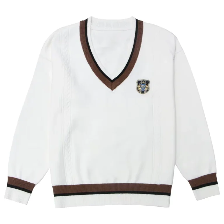 British-Style-Uniform-Long-Sleeve-Jumper-Fashion-V-neck-British-Style-Pullover-School-Girl-Boy-White-Sweater-Vest