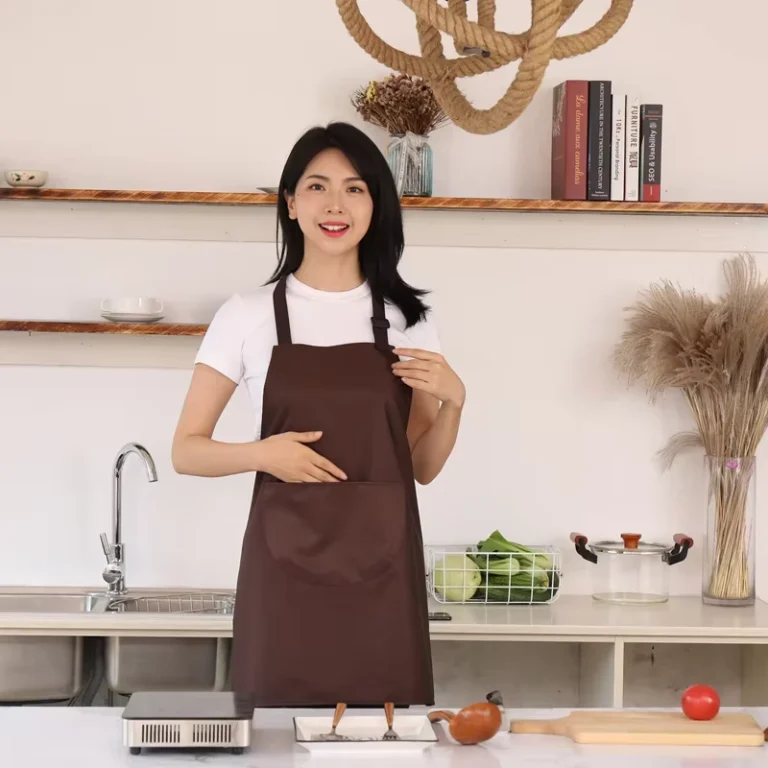 Brown-Manufacture-High-Quality-Custom-Print-logo-Three-Layers-Composite-Waterproof-Aprons-Kitchen-Cook-Chef-Apron