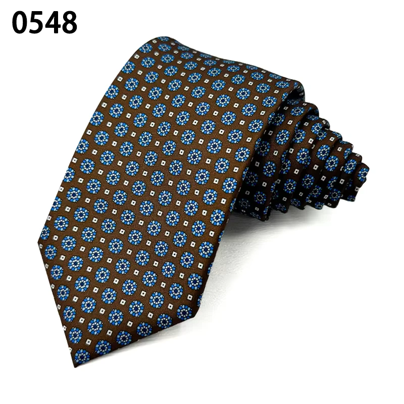 Brown-Navy-Red-Medallion-Classic-Mens-Ties-Set-Necktie-Formal-Tuxedo-Suit-Business-Polyester-Ties-Printed-Necktie