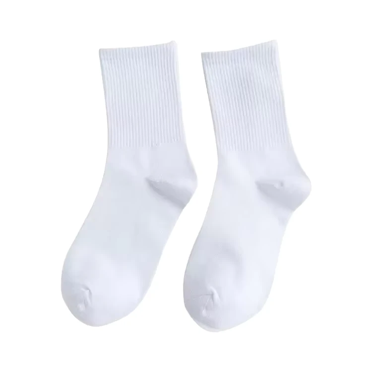 Bulk-High-Quality-Solid-White-School-Socks-Custom-100-Cotton-Plain-Black-White-School-Socks-for-Men-Women