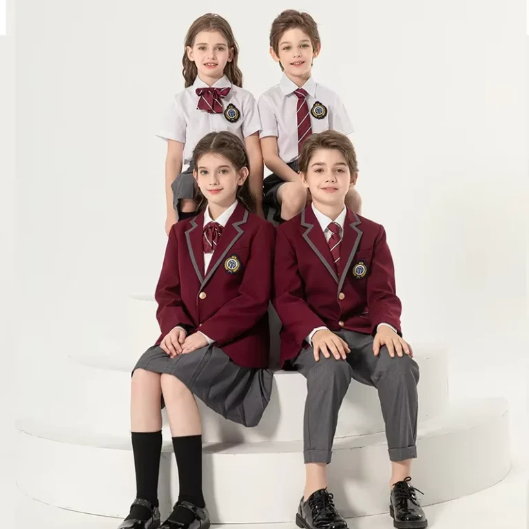 Burgundy-Maroon-Red-Primary-School-Clothes-School-blazer-Beautiful-School-Uniform-Suit-Jacket