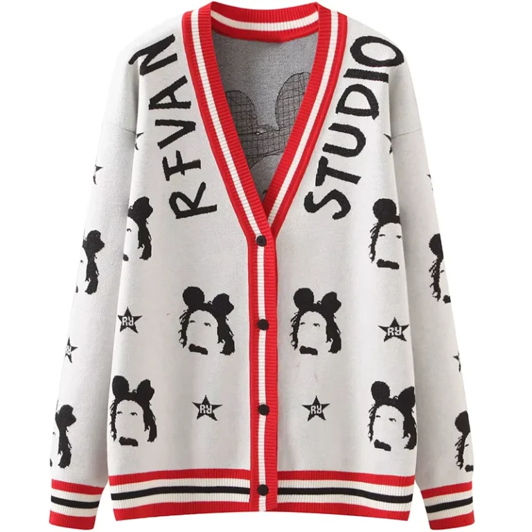 Button-Oversized-Loose-Hole-V-Neck-Cardigan-Sweater-School-Uniform