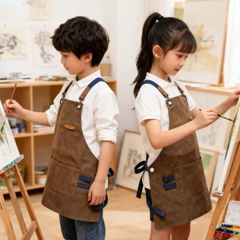 Canvas-Art-Apron-for-Kindergarten-Boys-Girls-Primary-School-Students-and-Art-Learners-Customizable-with-Logo