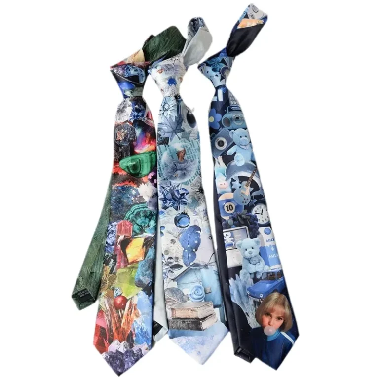 Cartoon-Printed-Character-Kitten-Men-Women-Hand-Tie-Accessories-Polyester-Printed-Necktie