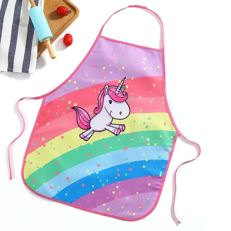 Cartoon-Waterproof-Kitchen-Baking-Classroom-Painting-Activity-Non-Woven-Unicorn-Apron-for-Kids-Art-Children