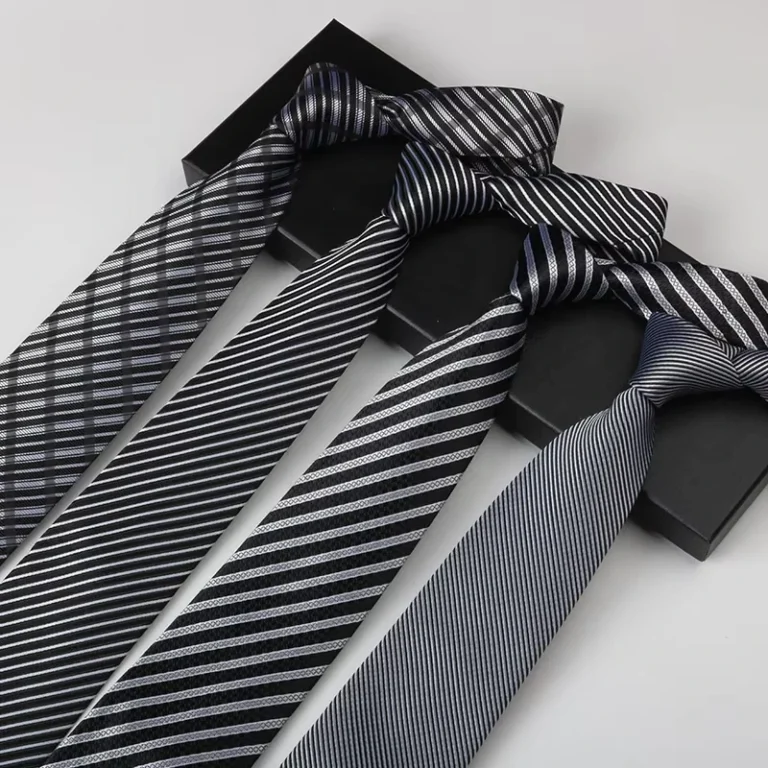 Casual-Business-Checked-Striped-Recycled-Polyester-Neckties-Fashion-Jacquard-Polyester-Tie-Manufacturers