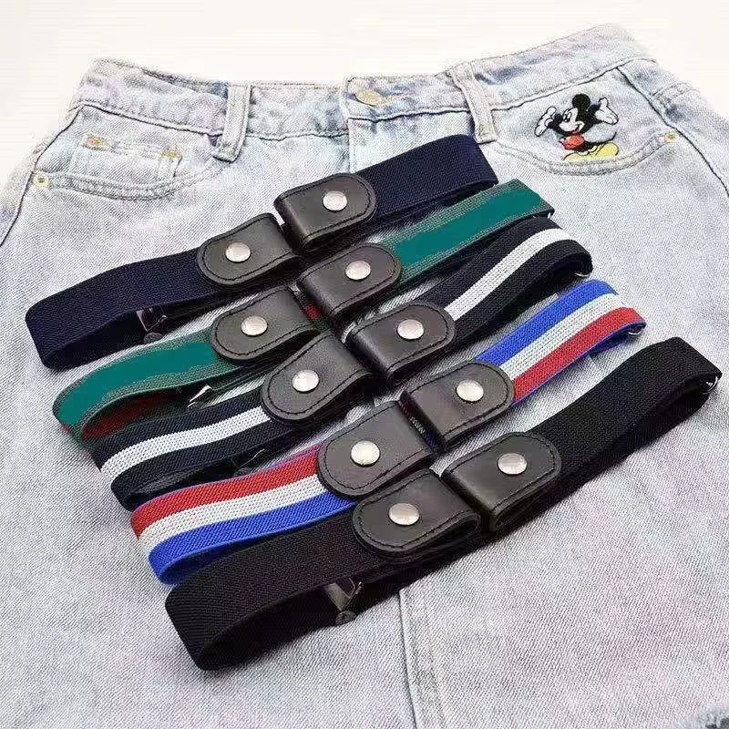 Casual-Lazy-Jeans-Belt-Adjustable-Stretch-Elastic-Unisex-Fashionable-Woven-Fabric-Metal-Alloy-Buckles-Customizable-New-Design