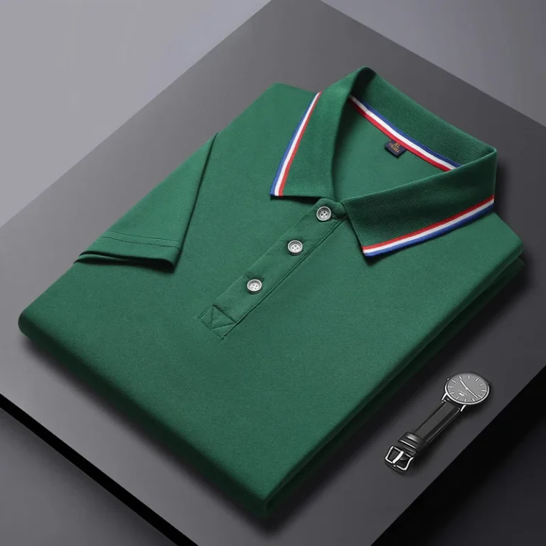 Casual-Work-and-School-Uniform-for-Polo-Shirt-Cotton-Polyester-Anti-Wrinkle-Embroidered-Solid-Pattern-Knitted-Fabric