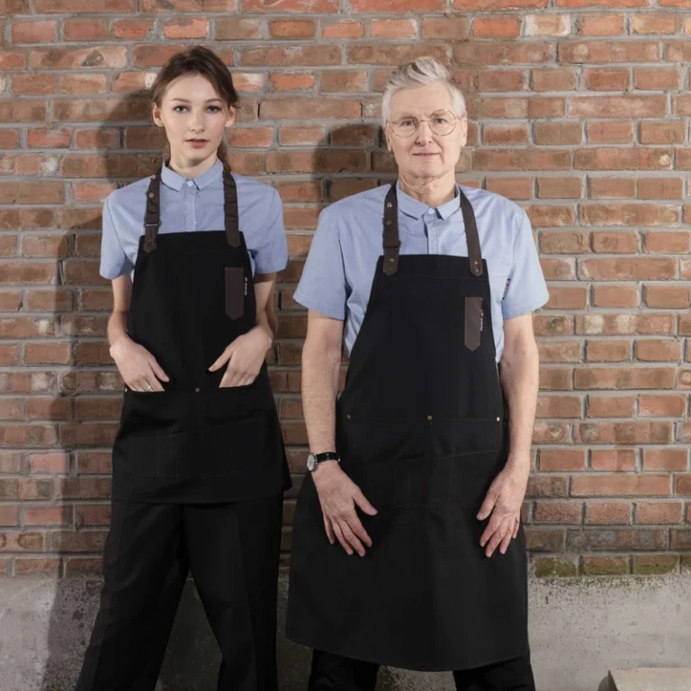 Chef-Canvas-Adjustable-Bib-Apron-With-Multi-Pockets-Poly-Cotton-Black-Restaurant-Kitchen-Waiter-Aprons