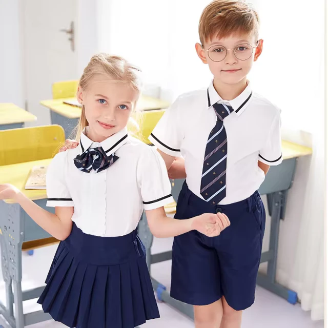 Child-Children-Kid-Clothing-Girl-Pleated-Skirt-Boys-Shorts-International-Kindergarten-Middle-Primary-School-Uniform