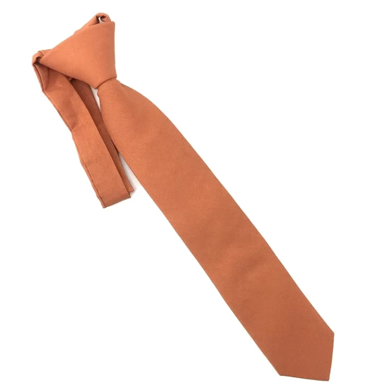 Child-Necktie-Simple-Convenient-Easy-Wear-Uniform-Pretied-Hook-Loop-Custom-Cotton-Solid-Kids-Orange-Neck-Tie