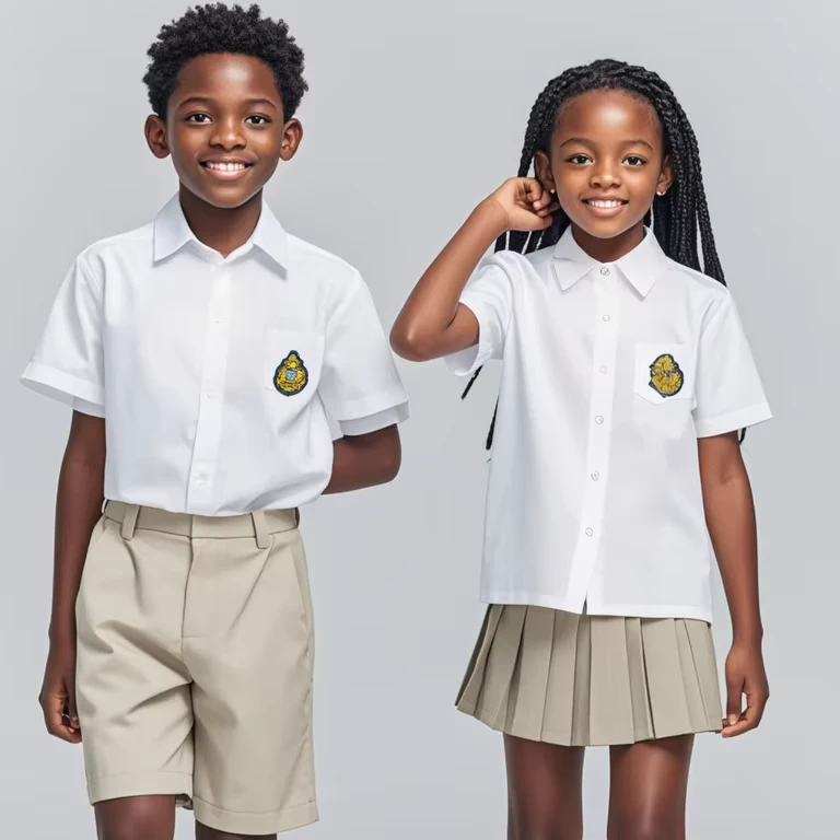 Child-Solid-Color-Cotton-Short-Sleeve-School-Uniform-Boys-and-Girls