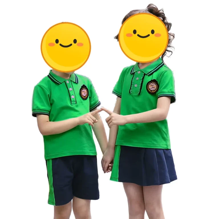 Children-Boys-Girls-Summer-School-Uniforms-Navy-Green-Color-Polo-Shirts-Shorts-Skirts-School-Uniform