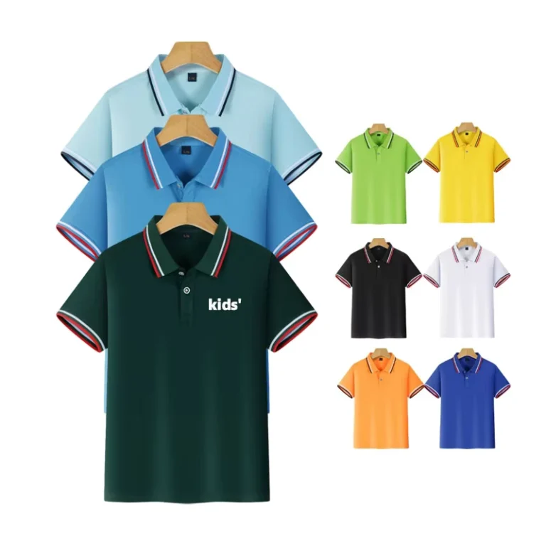 Children-School-Sport-Wear-Boys-Summer-Short-Sleeves-Personalised-Kids-Polo-Shirts-School-Uniforms