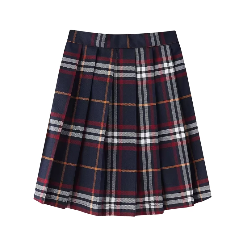 Children-School-Uniform-Navy-Color-Blazers-Checkered-Skirts-Pants-for-Boys-and-Girls-Sets-Polyester-Rayon-Woven-1