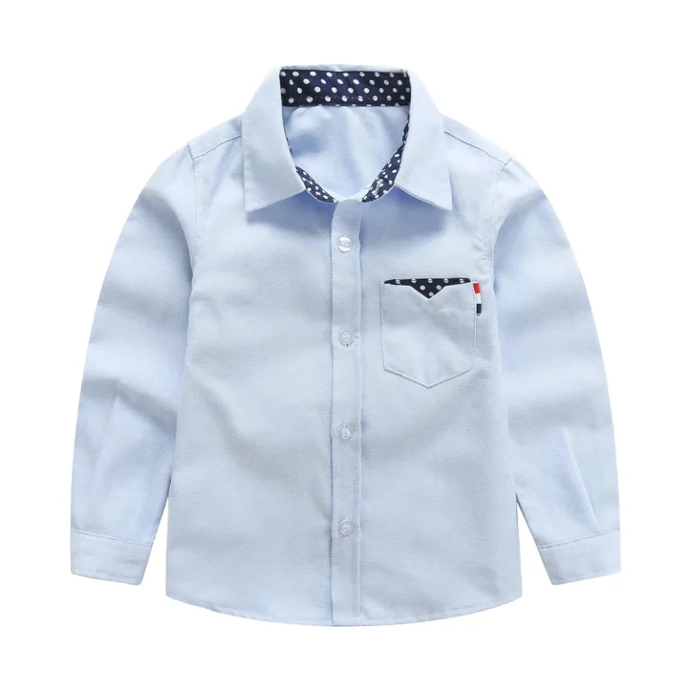 Children-School-Uniform-White-Blue-Shirts-Kid-Oxford-Shirts-With-Embroidery-Logo-Shirts