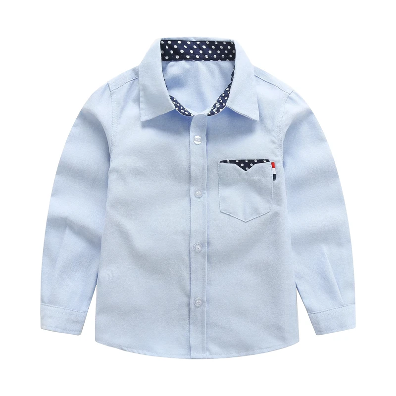 Children-School-Uniform-White-Blue-Shirts-Kid-Oxford-Shirts-With-Embroidery-Logo-Shirts