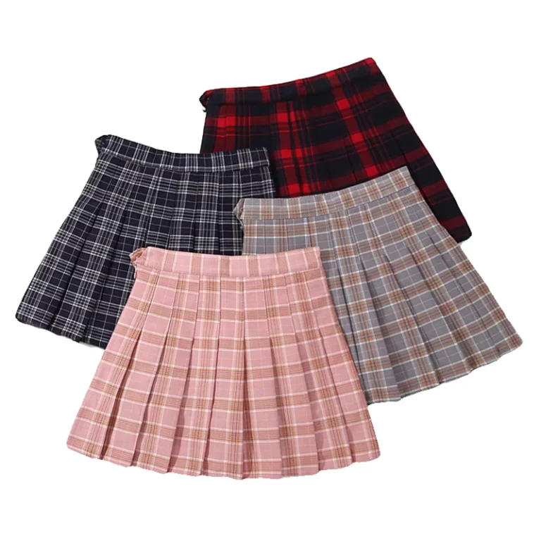 Children-School-Uniforms-Plaid-Pleated-Skirt-High-Waist-Mini-Knife-Pleated-Skirt