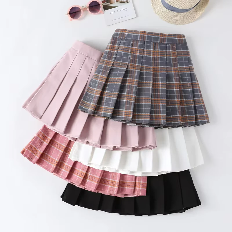 Children-School-Uniforms-Plaid-Skirt-Kids-Girls-Pleated-Plaid-Skirt-High-Waist-Girl-School-Uniforms-Mini-Knife-Pleated-Skirts