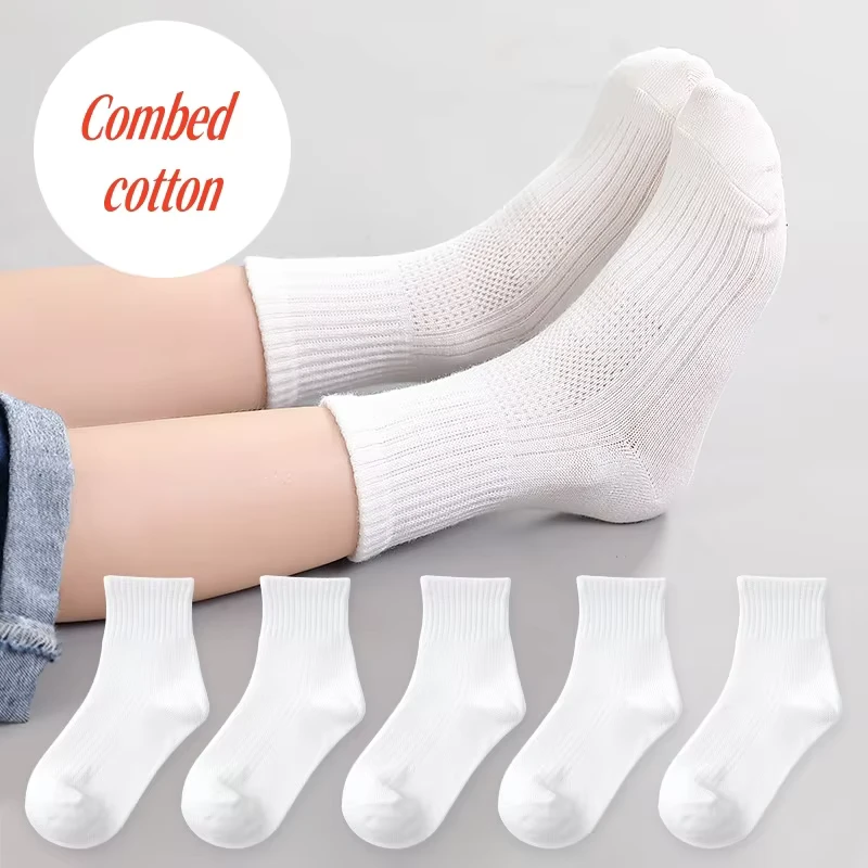Children-Socks-Cotton-Combed-Cotton-Custom-Logo-White-Socks-School-White-Socks-for-Boys-and-Girls