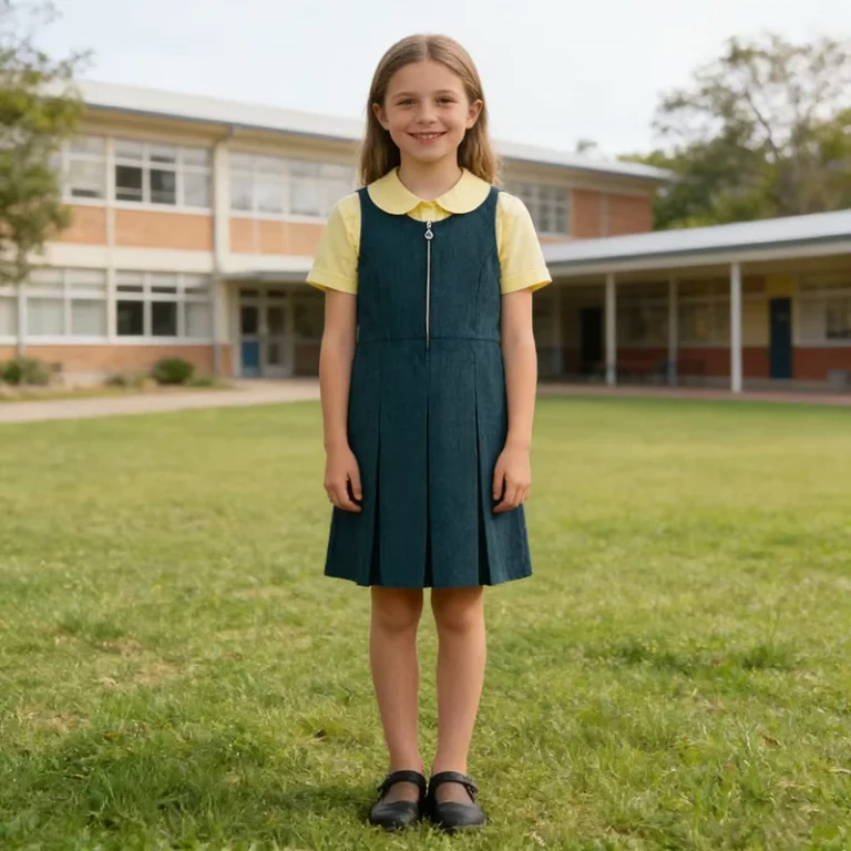 Children-Student-Wear-Clothes-Set-Yellow-Short-Sleeve-Shirts-Navy-Dress-Uniform-School-Uniform-Girls-Navy-Pinafores-Shirt-Set