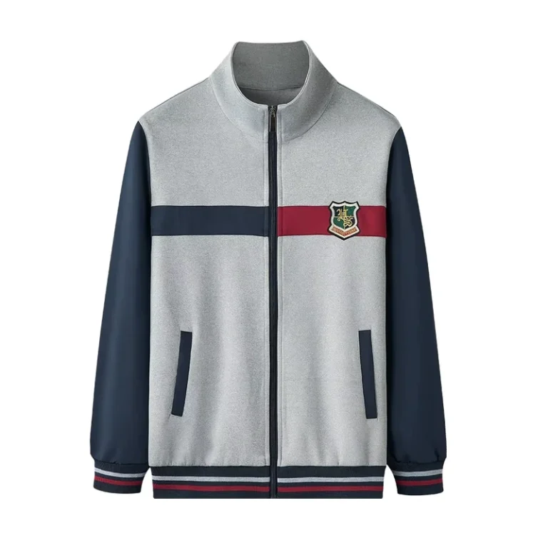 Children-Unisex-Grey-Navy-Winter-Sports-Style-Tracksuit-School-Uniform-Baseball-Jacket-Pants-Custom-Set