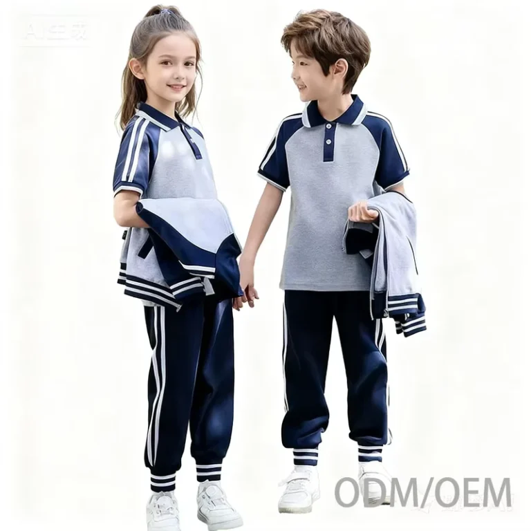Childrens-Academy-Three-Piece-Primary-School-Uniform-Set-POLO-Shirt-Sports-Suit-for-Boys-Girls-Logo-Custom-School-Uniforms