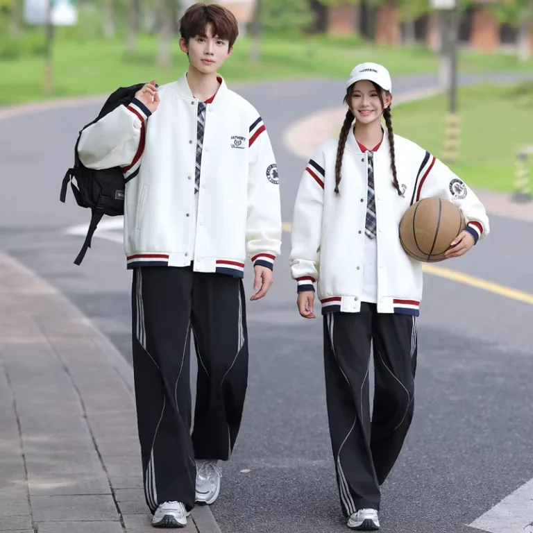 Childrens-Autumn-Unisex-School-Uniform-Set-for-Junior-High-High-School-Three-Piece-Polyester-Baseball-Jacket