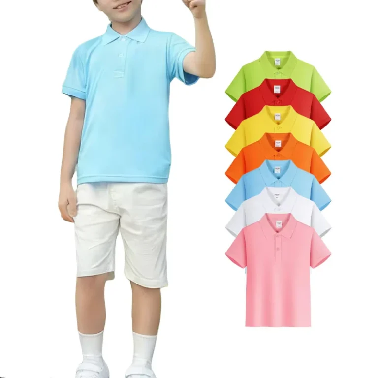 Childrens-Polo-Shirts-Short-sleeved-School-Uniform-Childrens-Polo-Shirts-with-Printed-Patterns