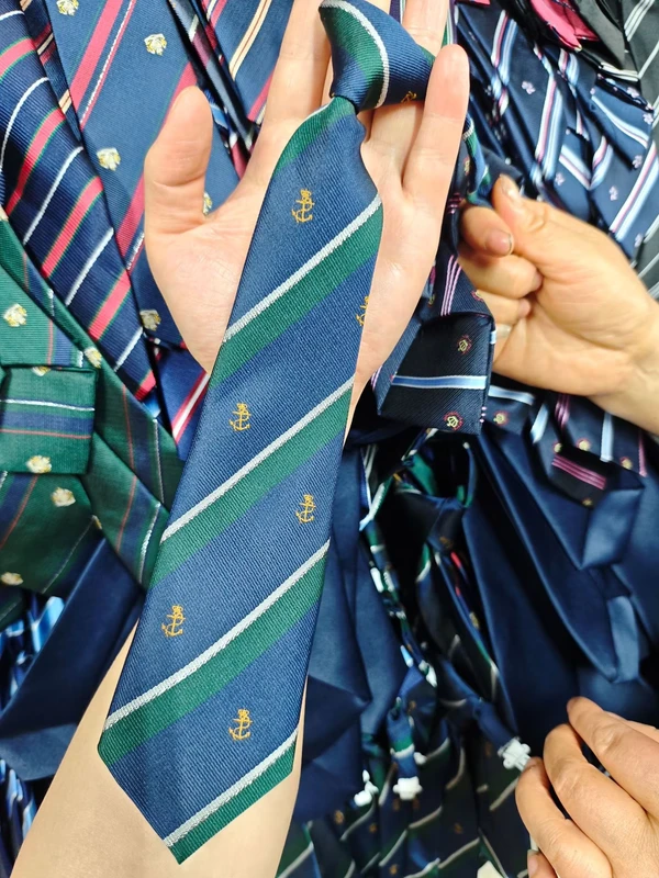 Childrens-Polyester-Tie-No-tie-School-supplied-Striped-Campus-Tie-Student-Uniform-Set-Tie
