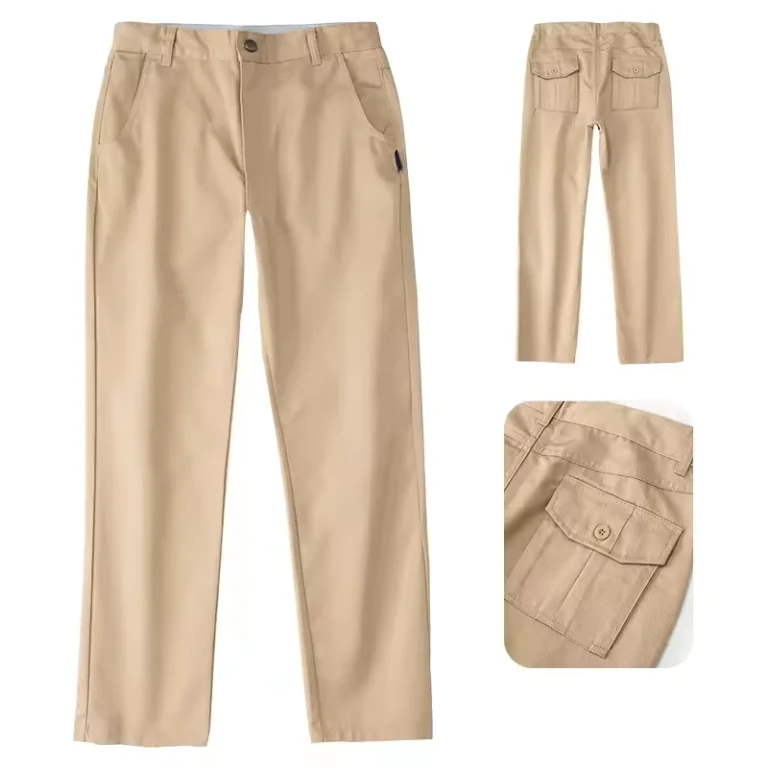 Childrens-Primary-School-Uniforms-Boys-Custom-Logo-Super-Soft-Seamless-Cotton-Short-Khaki-Pants-OEM-Service