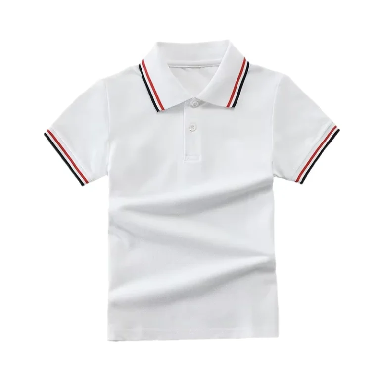 Childrens-Pure-Cotton-Polo-T-Shirt-Knitted-School-Garden-Uniform-with-Custom-Logo-Embroidery-for-Boys