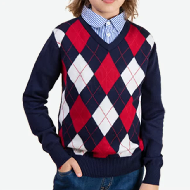 Childrens-School-Sweater-Autumn-Winter-British-Style-Kindergarten-Primary-Uniforms-V-Neck-Sweater-for-Kid
