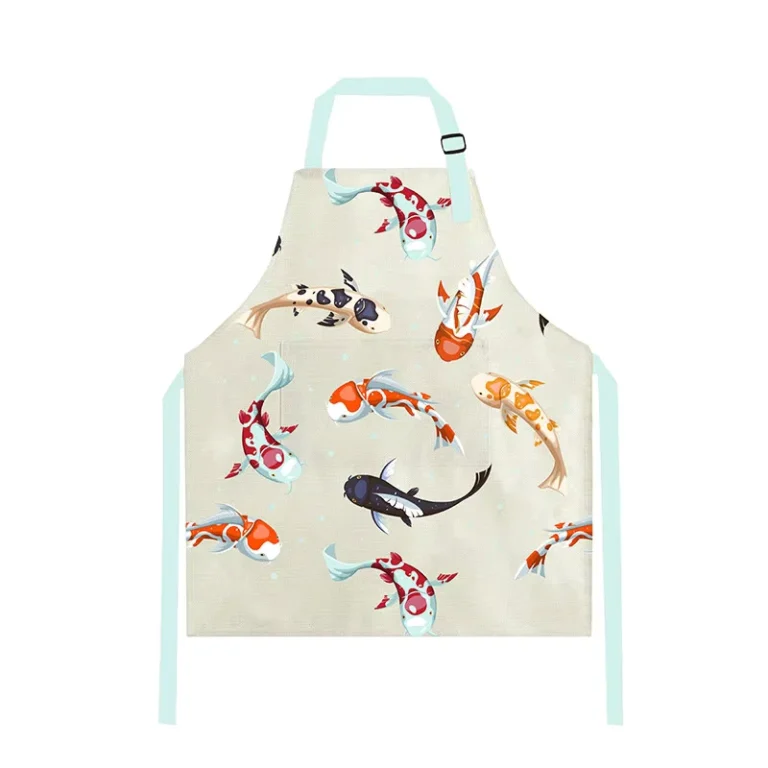 Childrens-Sleeveless-Kitchen-Aprons-Reusable-Polyester-with-Food-Themed-Print-Adjustable-Washable-Fashionable-Design