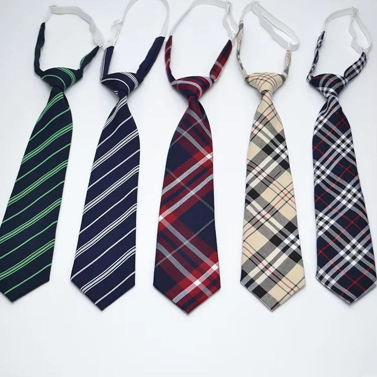 Childrens-Tie-Polyester-Striped-Cotton-Plaid-Tie-Cravat-School-Uniform-Performance-Accessories-Off-the-stock-Custom