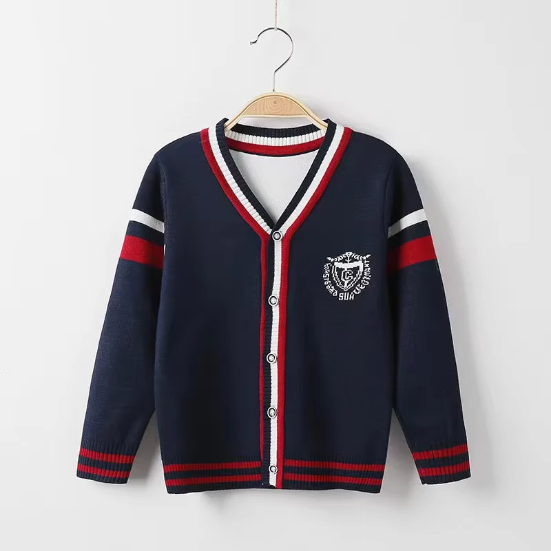 China-Factory-Custom-Primary-School-Classic-Design-School-Uniform-Stripes-Cardigan-School-Sweater-Children-Uniforms