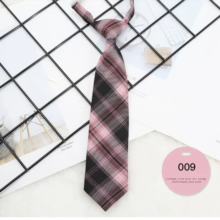 Chinese-Suppliers-Lattice-Checked-Adjustable-Uniform-Neckties-Polyester-Student-Tie