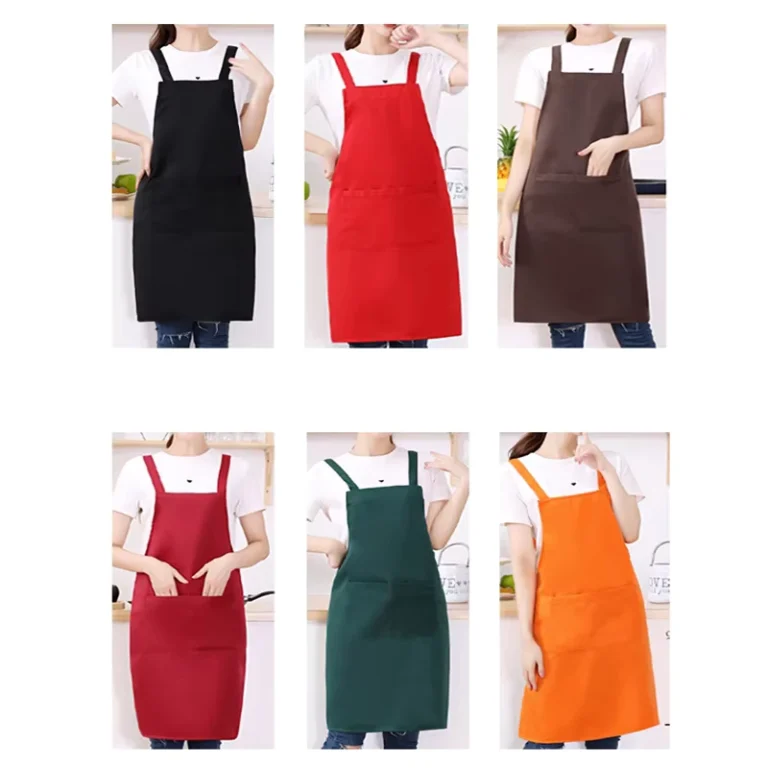 Classic-Bakery-Red-Polyester-Bib-Aprons-Waist-Classification-Sleeveless-Work-Wear-for-Hotel-and-Restaurant-Kitchen-Staff
