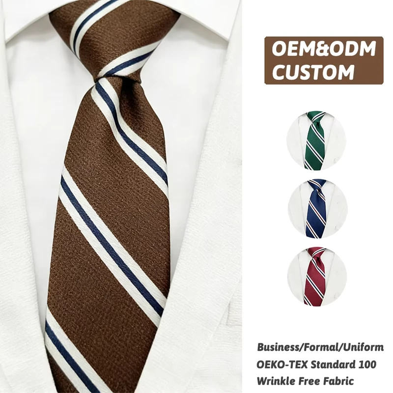 Classic-Custom-Necktie-Manufacturer-Jacquard-Men-Business-Neck-Ties-Classic-Striped-GRS-Certified-Recycled-Polyester-Tie