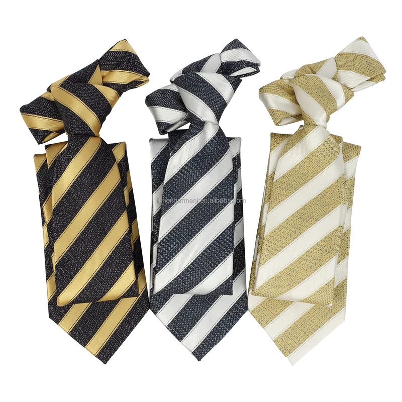 Classic-Fashion-Striped-Embroidered-School-Uniform-Neck-Ties-for-Men-Durable-Polyester-Orange