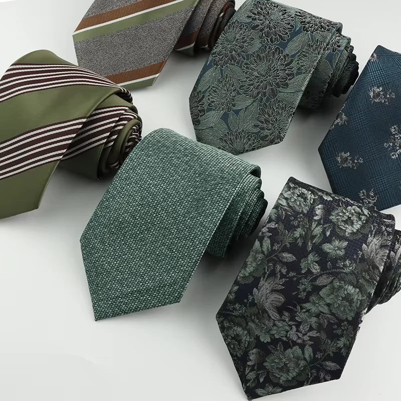 Classic-Green-Color-Matching-Tie-8cm-Polyester-Blue-Mens-Slim-Tie-Slim-Tuxedo-Shirt-Tie-Mens-Gift-Accessories
