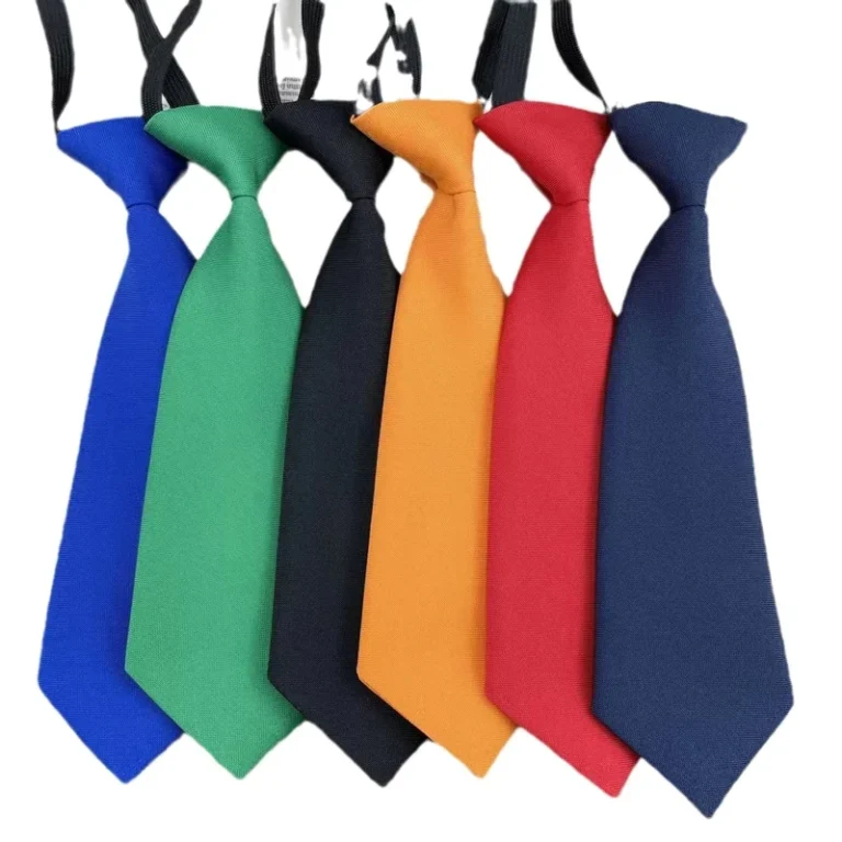 Classic-Solid-Lazy-Kids-School-Uniform-Tie-Necktie-for-Boys-22cm-100-Polyester-Durable-Breathable