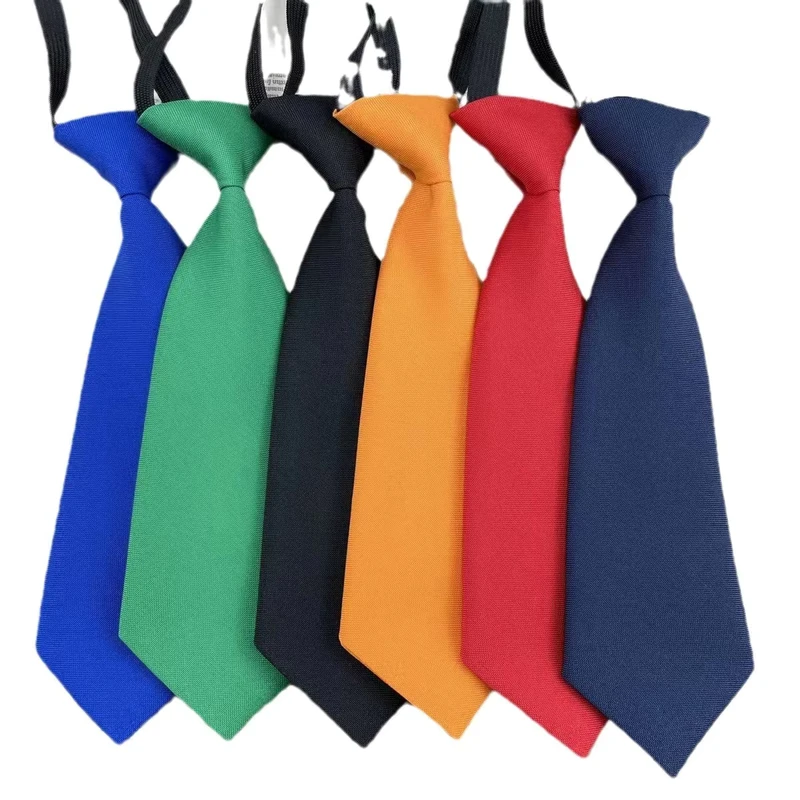 Classic-Solid-Lazy-Kids-School-Uniform-Tie-Necktie-for-Boys-22cm-100-Polyester-Durable-Breathable